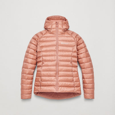 Pink Clay Montane Women's Anti-Freeze Hooded Down Jacket Front FAFZHPCL