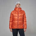 Lava Montane Women's Apex 900 Hooded Down Jacket Model Front FAP9HLAV