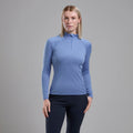 Cornflower Montane Women's Dart Zip Neck T-Shirt Model Front