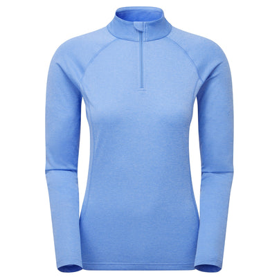 Cornflower Montane Women's Dart Zip Neck T-Shirt Front FDRZICOR