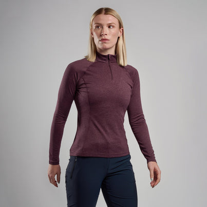 Mulberry Montane Women's Dart Zip Neck T-Shirt Front