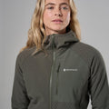 Moss Montane Women's Dura XT Hooded Fleece Jacket Model 4 FDXTHMOS