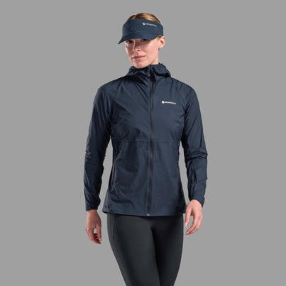 Eclipse Blue Montane Women's Featherlite Hooded Windproof Jacket Front