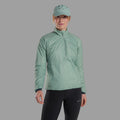 Sea Mist Montane Women's Fortes Nano Insulated Half-Zip Jacket Model Front