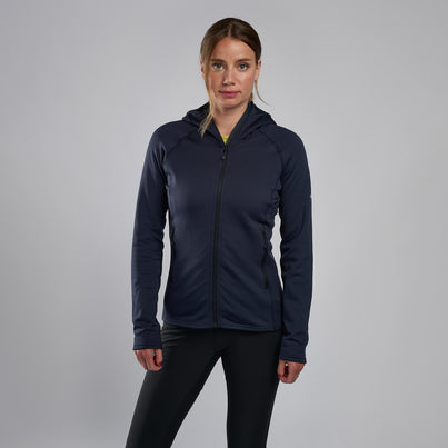 Eclipse Blue Montane Women's Fury Lite Hooded Fleece Jacket Front