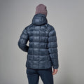 Dark Sky Montane Women's Icarus 3.0 Hooded Insulated Jacket Model Back FIHOODAS