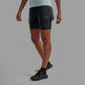 Black Montane Women's Jetstream 4" Trail Running Shorts Model Front