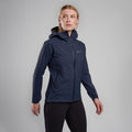 Eclipse Blue Montane Women's Minimus Lite Waterproof Jacket Model Front