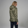 Caper Montane Women's Prism Hooded Insulated Jacket Model Back FPRJHCAP