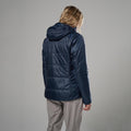 Eclipse Blue Montane Women's Prism Hooded Insulated Jacket Model Back FPRJHECL