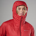 Hot Chilli Red Montane Women's Prism Hooded Insulated Jacket Model 6 FPRJHHOT