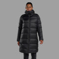 Black Montane Women's Polaron XT Hooded Down Jacket Model Front