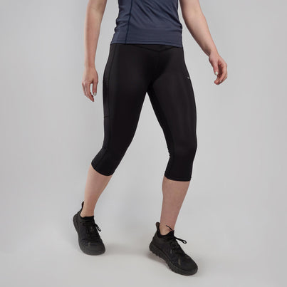 Black Montane Women's Slipstream 3/4 Trail Running Tights Front