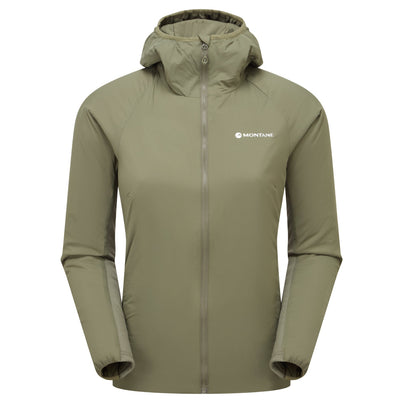 Caper Montane Women's Sirocco Hooded Insulated Jacket Front