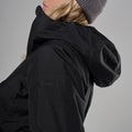 Black Montane Women's Spirit Long Insulated Waterproof Jacket Model 5 FSLIJBLA