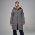 Dusk Montane Women's Spirit Long Insulated Waterproof Jacket Model Front FSLIJDUS