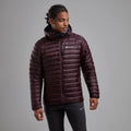 Dark Garnet Montane Men's Anti-Freeze Hooded Down Jacket Model Front