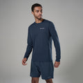 Eclipse Blue Montane Men's Dart Nano Long Sleeve T-Shirt Model Front