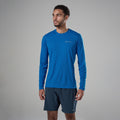 Neptune Blue Montane Men's Dart Nano Long Sleeve T-Shirt Model Front