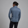 Stone Blue Montane Men's Dart Zip Neck T-Shirt Model Back