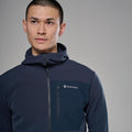 Eclipse Blue Montane Men's Dura Hooded Fleece Jacket Model 4 MDURHECL