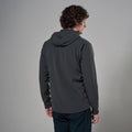 Midnight Grey Montane Men's Dura Hooded Fleece Jacket Model Back MDURHMNG