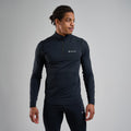 Black Montane Men's Dart XT Thermal Zip Neck Long Sleeved Top Model Front