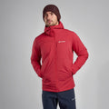 Acer Red Montane Men's Fireball Hooded Insulated Jacket Model 3