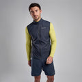 Eclipse Blue Montane Men's Featherlite Windproof Gilet Model Front