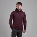 Dark Garnet Montane Men's Fury Hooded Fleece Jacket Model Front