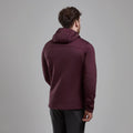 Dark Garnet Montane Men's Fury Hooded Fleece Jacket Model Back