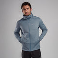 Stone Blue Montane Men's Fury Hooded Fleece Jacket Model 3