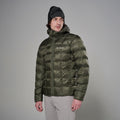 Moss Montane Men's Icarus 3.0 Hooded Insulated Jacket Model Front MIHOOMOS