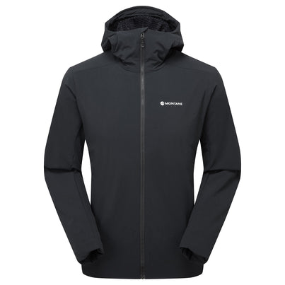 Black Montane Men's Khamsin Hooded Softshell Jacket Front