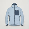 Frost Blue Montane Men's Khamsin Lite Hooded Softshell Jacket Front MKHLHFRO