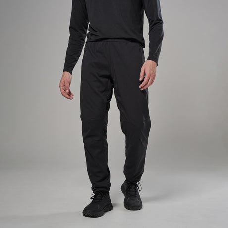 Black Montane Men's Khamsin Lite Softshell Pants Front MKLPRBLA