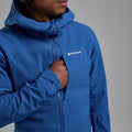 Neptune Blue Montane Men's Nordes Hooded Softshell Jacket Model 6