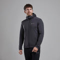 Midnight Grey Montane Men's Protium Hooded Fleece Jacket Model Front