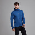 Neptune Blue Montane Men's Protium Hooded Fleece Jacket Model Front