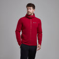 Acer Red Montane Men's Protium XT Hooded Fleece Jacket Model Front