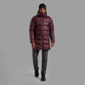 Dark Garnet Montane Men's Polaron XT Hooded Down Jacket Model Front