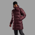 Dark Garnet Montane Men's Polaron XT Hooded Down Jacket Model Back