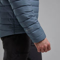 Stone Blue Montane Men's Resolve Hooded Down Jacket Model 5