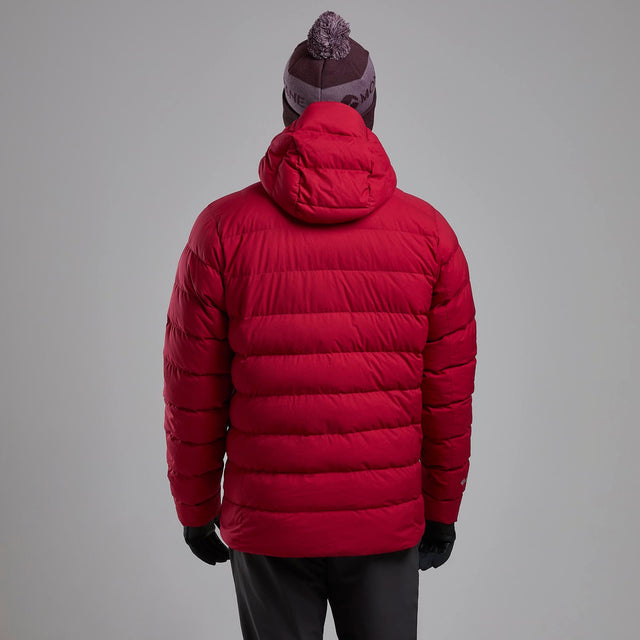 Red hooded puffer jacket mens online