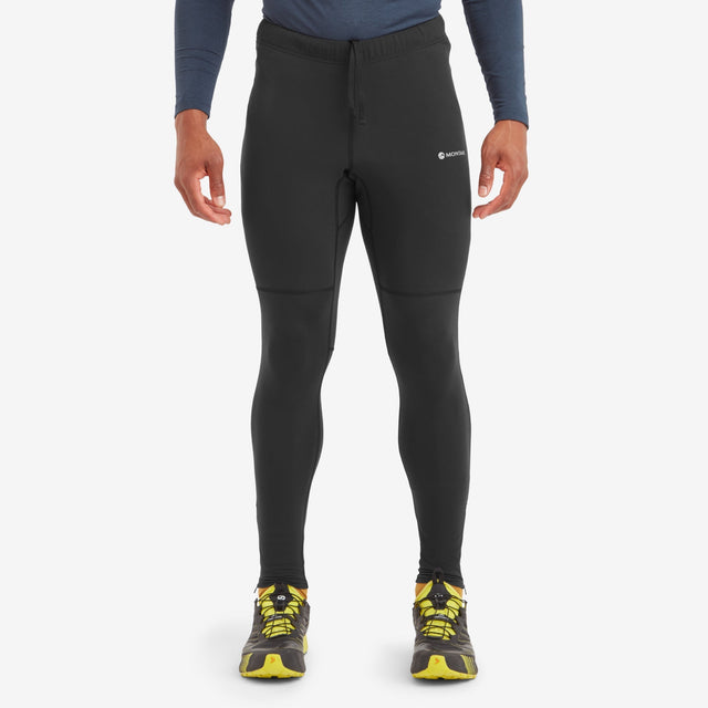 Men's Running Leggings - Warm Black/Grey