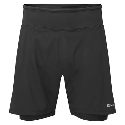 Black Montane Men's Slipstream Twin Skin Running Shorts Front