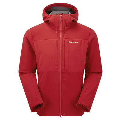 Acer Red Montane Men's Windjammer XPD Hooded Softshell Jacket Front