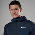 Eclipse Blue Montane Men's Zepher Hooded Fleece Jacket Model 4