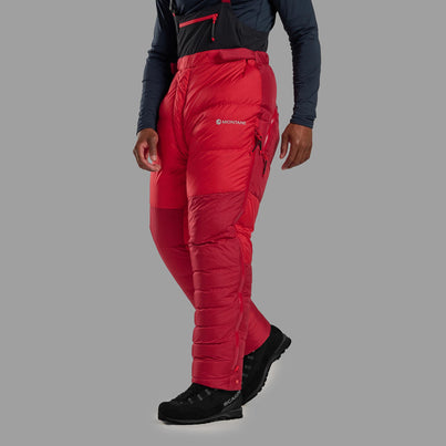 Adrenaline Red Montane Apex 8000 Down Salopettes Ghost Mannequin